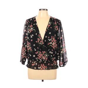 Eclair Long Sleeve Blouse VNeck Lightweight XL top casual career Floral